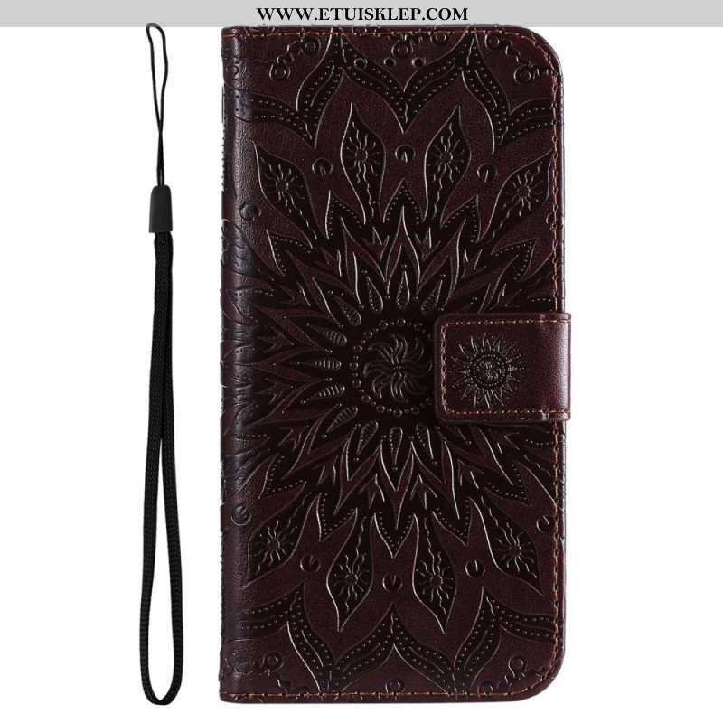 Etui Folio do Realme C35 z Łańcuch Mandala Słoneczna Na Ramiączkach